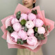 11 ароматных розовых пионов Сара Бернар с эвкалиптом. Букет 394 Kimbirly Flowers