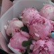 7 розовых пионов Сара Бернар с эвкалиптом. Букет 66 Kimbirly Flowers