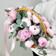 Ароматная корзина с пионами Сара Бернар и эвкалиптом. Букет 389 Kimbirly Flowers