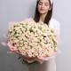Большой букет из 101 кремовой кустовой розы Рослин. Букет 270 Kimbirly Flowers